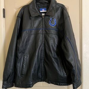 Reebok Indianapolis Colts Leather Jacket Size Large